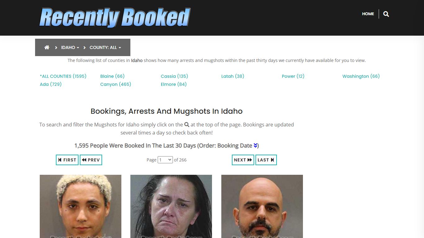 Recent bookings, Arrests, Mugshots in Idaho - Recently Booked